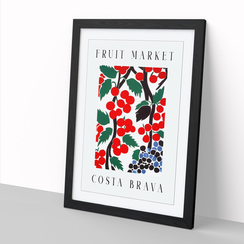 Cherry Costa Brava Fruit Market Exhibition - Framed Print, 46cm H x 34cm W x 2cm D