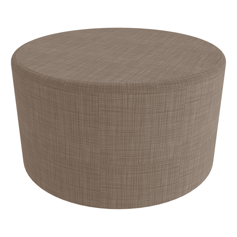 Grand tabouret cylindrique structuré en savoir plus, H 18 po x l 32,5 po x P 32,5 po, Hachures brunes, Non