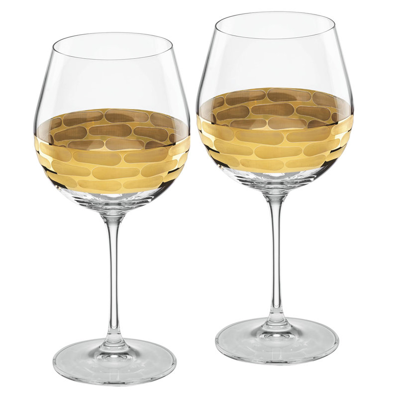 Truro Handmade Wine Glass, Gold