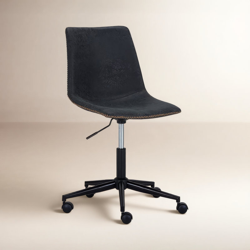 Padme Task Chair, Black Faux Leather