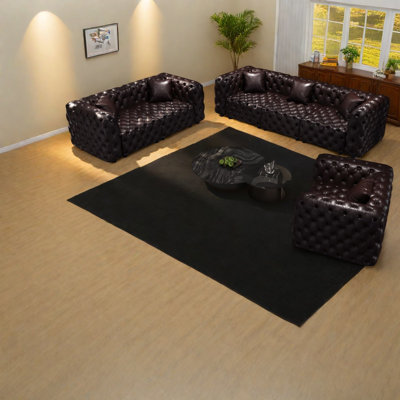 Canapé modulaire en cuir synthétique à 6 places avec accoudoirs modernes