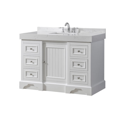 Saunderstown 48 " W Freestanding Standard Free Standing 1 Single Vanity Bathroom Vanity With Cultured Marble Top