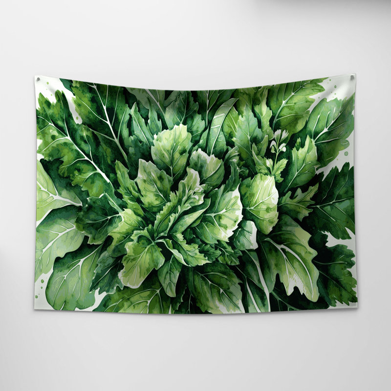 Tapisserie murale légumes roquette Eruca sativa, 88 po x 104 po