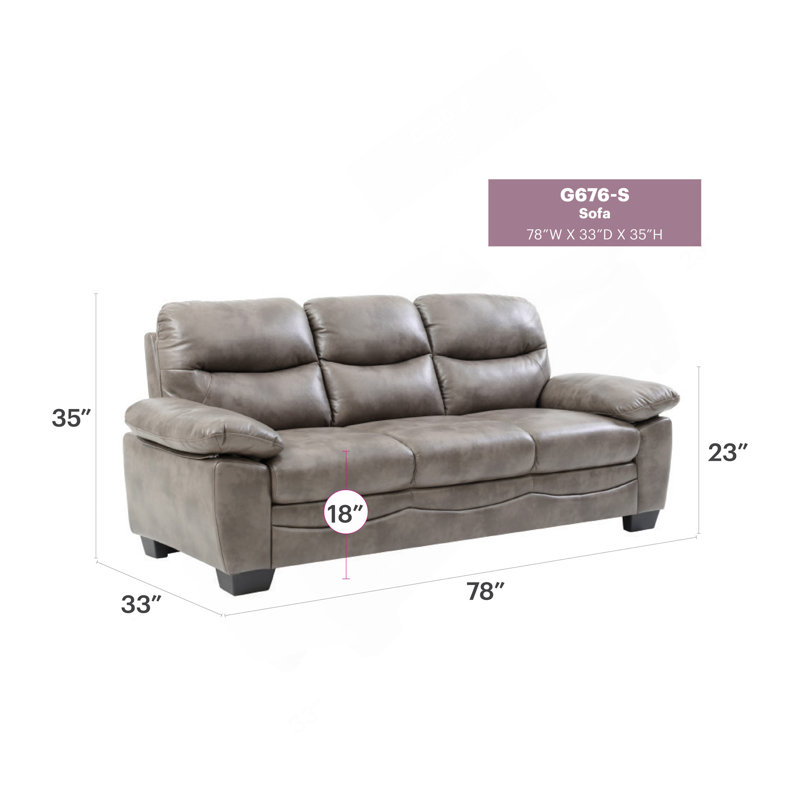 Canapé Glory Furniture Marta, gris