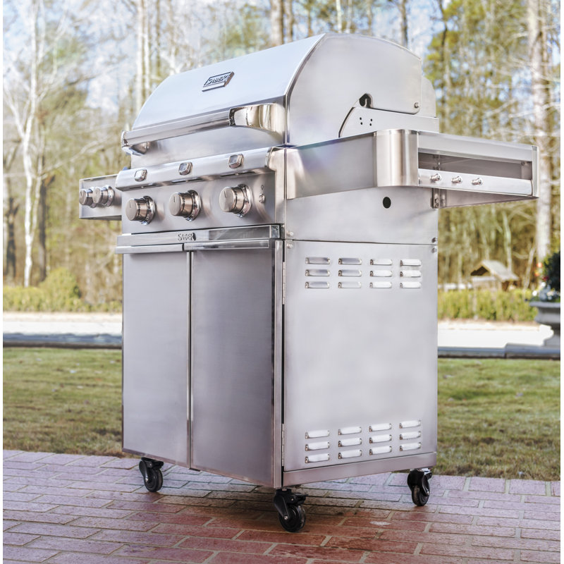 Saber 3-Burner Propane Gas Grill with Cabinet