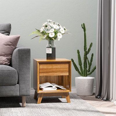 40cm W Engineered Wood Bedside Table
