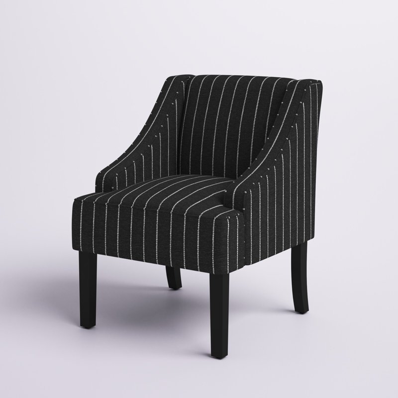 Fauteuil d'appoint Adona, 100 % coton noir / blanc