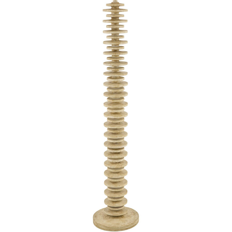 Lampe sur pied à 3 voies avec abat-jour tambour en ruppie maritime, Naturel