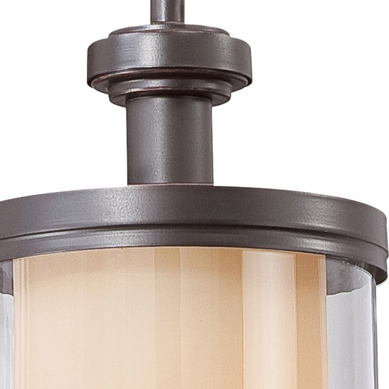 Tussey 1 - Light Unique/Statement Pendant, Sudbury Bronze/ Clear Outer with Cream Inner