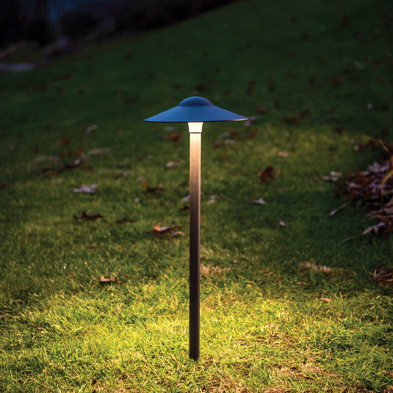 Tikki Low Voltage Integrated LED Metal Pathway Light, Bronze on Brass, 3000K