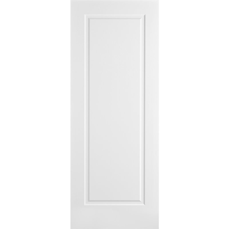 Porte intérieure traditionnelle à 1 panneau laminé blanc doux seulement, 24 po x 80 po