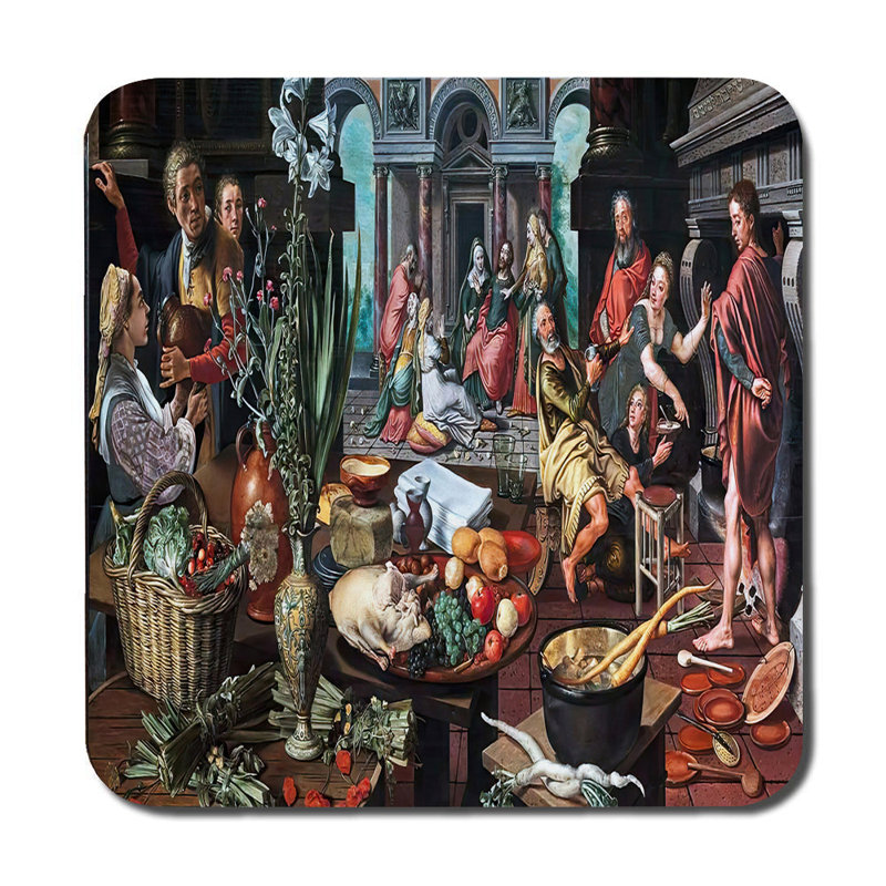 Medieval Market Scene Placemats And Coaster Set For Dinner Table