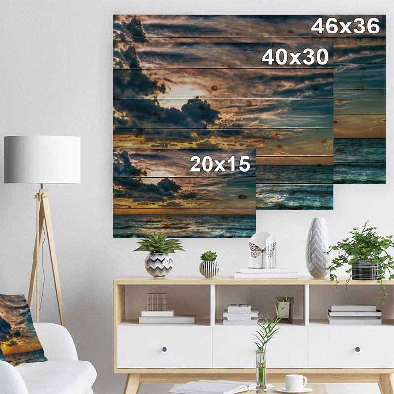«Risa Sun Break over Blue Ocean», photographie, H 36 po x l 46 po x P 1,5 po, Bois