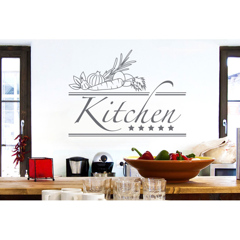 Food & Beverage Non-Wall Damaging Wall Decal, Grey, Large