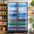 Yeego 50"  37.79 Cu.ft Commercial Beverage Refrigerator 2 Glass Door Display Merchandiser with Door Lock Beverage Cooler