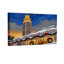 Paysage de Noël de Noël avec toit enneigé et tour, ensemble de 3 impressions murales sur toile