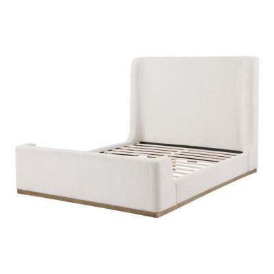 Upholstered Eastern Sleigh Bed Cream