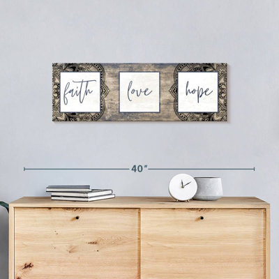 Faith Love Hope Typography Canvas Print