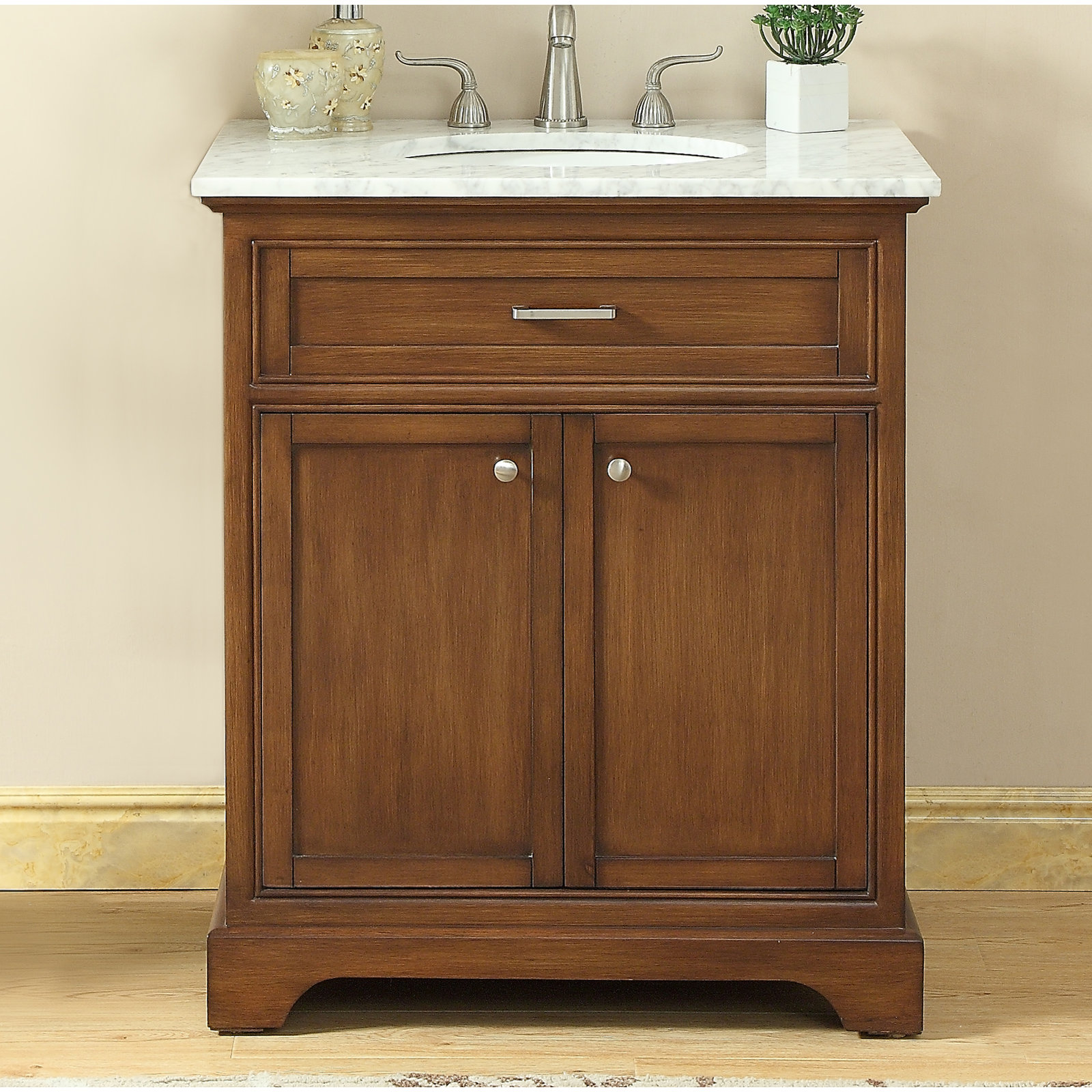 Hermes 30'' Single Bathroom Vanity, Teak