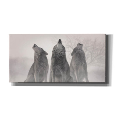 «Three Wolves Of The Mist» par Gordon Semmens, art mural sur toile