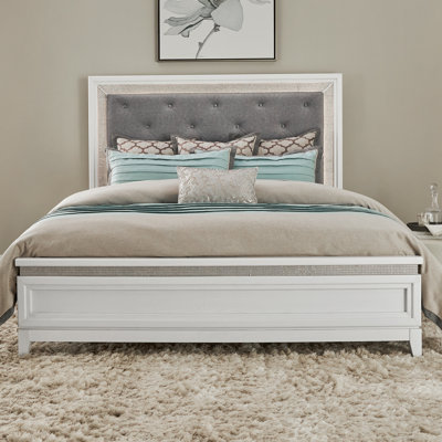 Oxford Queen Upholstered Panel Headboard w/ LED Lighting