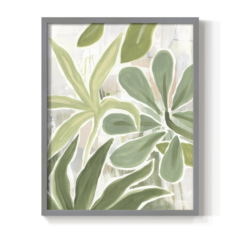 «Tropical Graffiti II», reproduction encadrée - bois massif, Gris, H 21 po x l 17 po