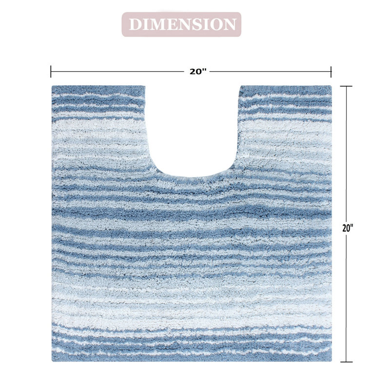 Tapis en U lavable à la machine 100% coton de la collection Gradiation, Bleu