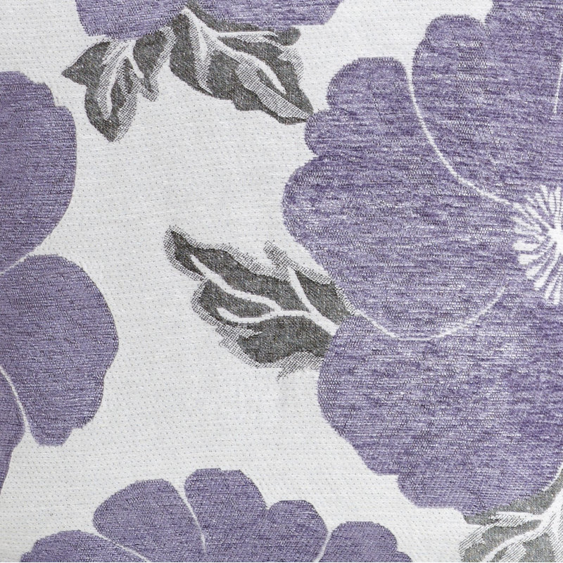 Darionte Poppy Chenille Cushion Cover with Filler Pad, Purple, 45 cmH x 45 cmW