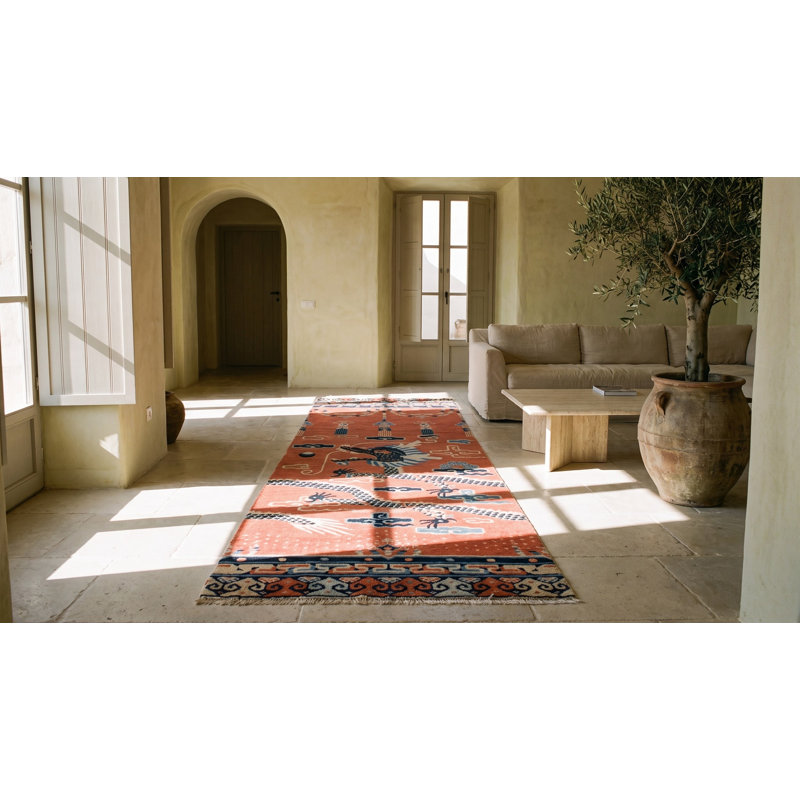 Tapis chinois antique à motif de piliers