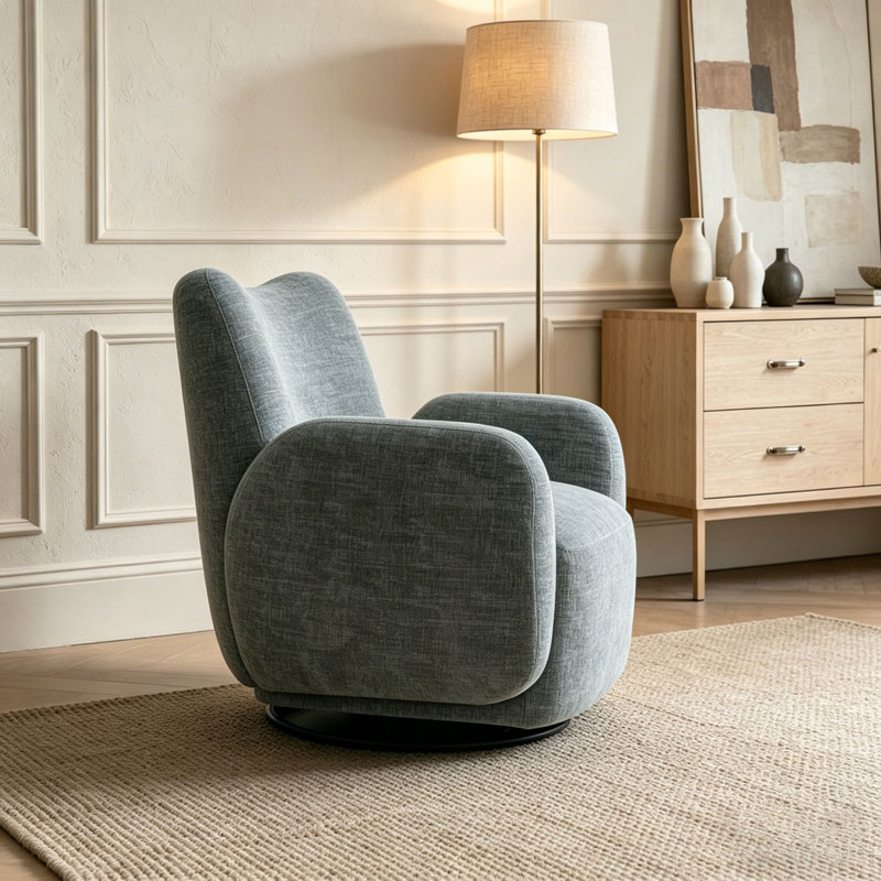 Fauteuil d'appoint pivotant à 360 °, Gris foncé