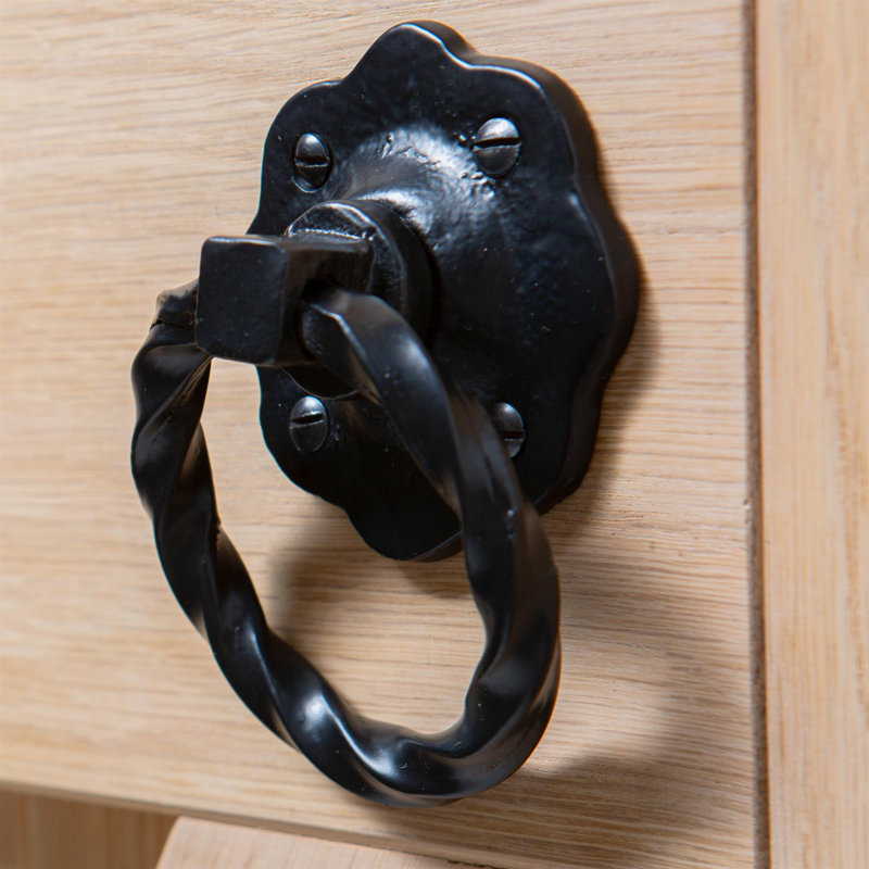 Hammer & Tongs - Twisted Rose Gate Handle - W75mm - Black