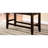 Counter Height Bench With Faux Leather Seat And Footrest In Warm Brown Finish Cushioned Wood Construction