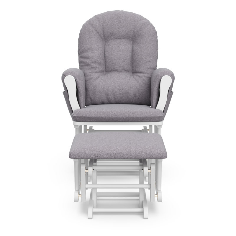 Fauteuil oscillant avec repose-pieds Hoop, Tourbillon gris ardoise, Blanc