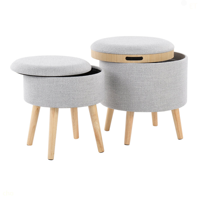 Repose-pieds avec rangement Tray, Gris