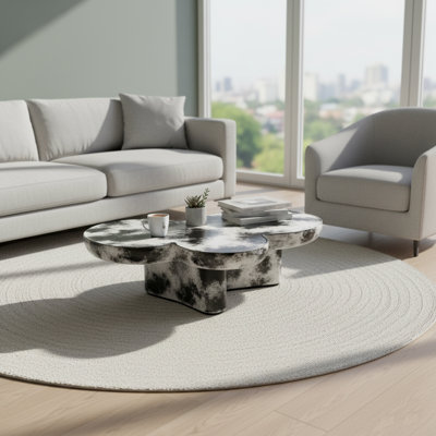 Table basse moderne de forme irrégulière - Table d'appoint en résine pour le salon et les espaces contemporains