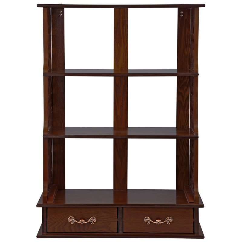 Chippendale-Inspired Hardwood Triple Shelf Curio Cabinet with Ornamental Pulls