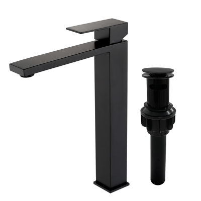 Bathroom Faucet Vessel Sink Faucet Tall Bathroom Sink Faucet with Pop-Up Drain 12.4 Inch Waterfall Faucet Single Handle Faucet for Bathroom Sink 1 Hole Vanity Faucet