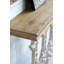 Console 32 po x 12 po x 32 po classique blanc délavé avec plateau en bois brun