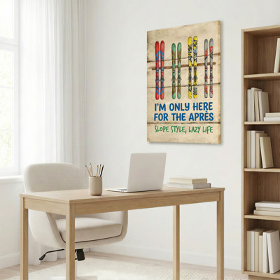 Équipement de ski et art textuel sur toile tendue sur toile, ensemble de 1