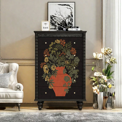 Commode décorative à cinq tiroirs Retro