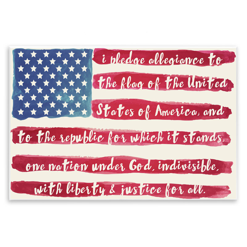 Plaque murale «Pledge Of Allegiance» à rayures, design par Sophie 6, H 10 po x l 15 po