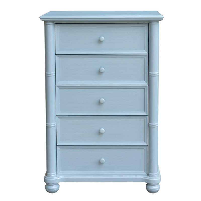 Commode cinq tiroirs Beachfront, Bleu océan