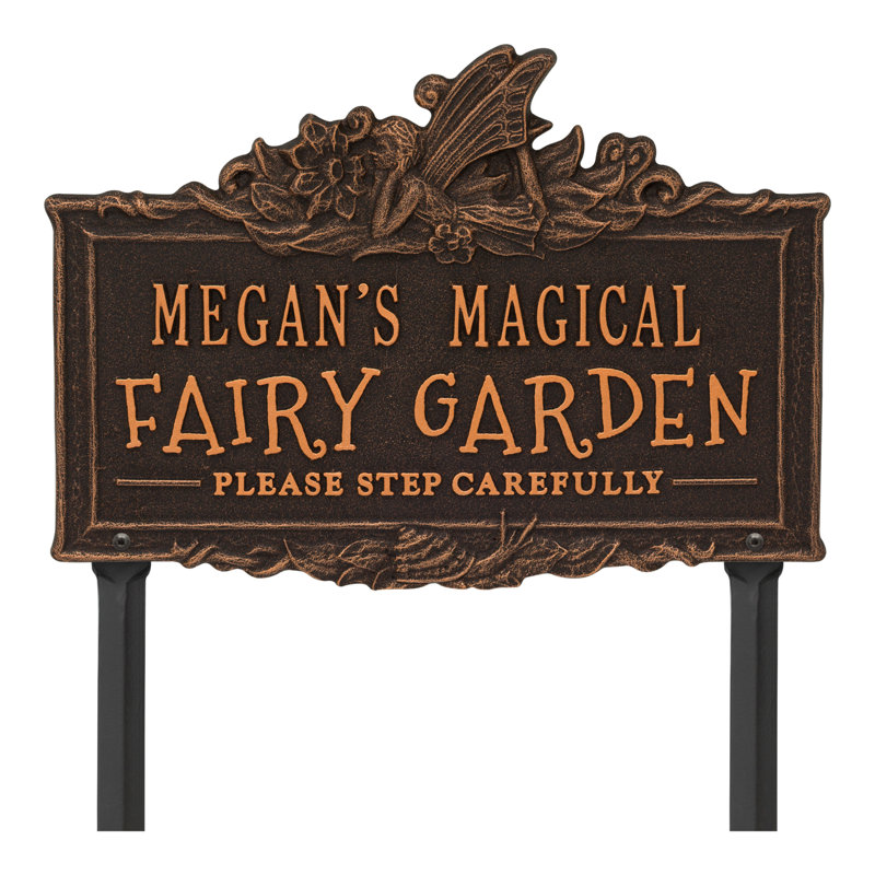 My Fairy Garden Personalized Lawn Plaque, Yes, Oil-Rubbed Bronze
