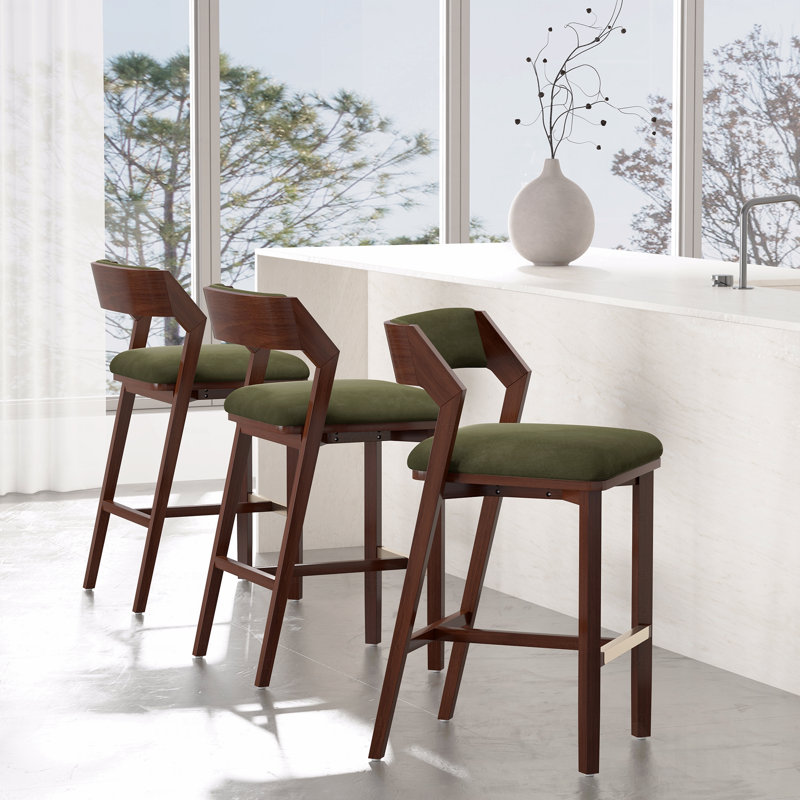 Tabouret de bar, Velours gris foncé