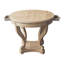 Table de bout à 2 tiroirs Wanetta de 27,16 po de hauteur, pieds courbés de style campagnard, petite table ronde, table de bout, table d'appoint, table basse pour coin-repas, cuisine, salle à manger ou salon, grain de bois naturel vieilli -303695103