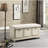 White Distressed Storage Bench With Foam Seat Cushion And Solid Wood Flip-Top Textured Upholstery-156867273
