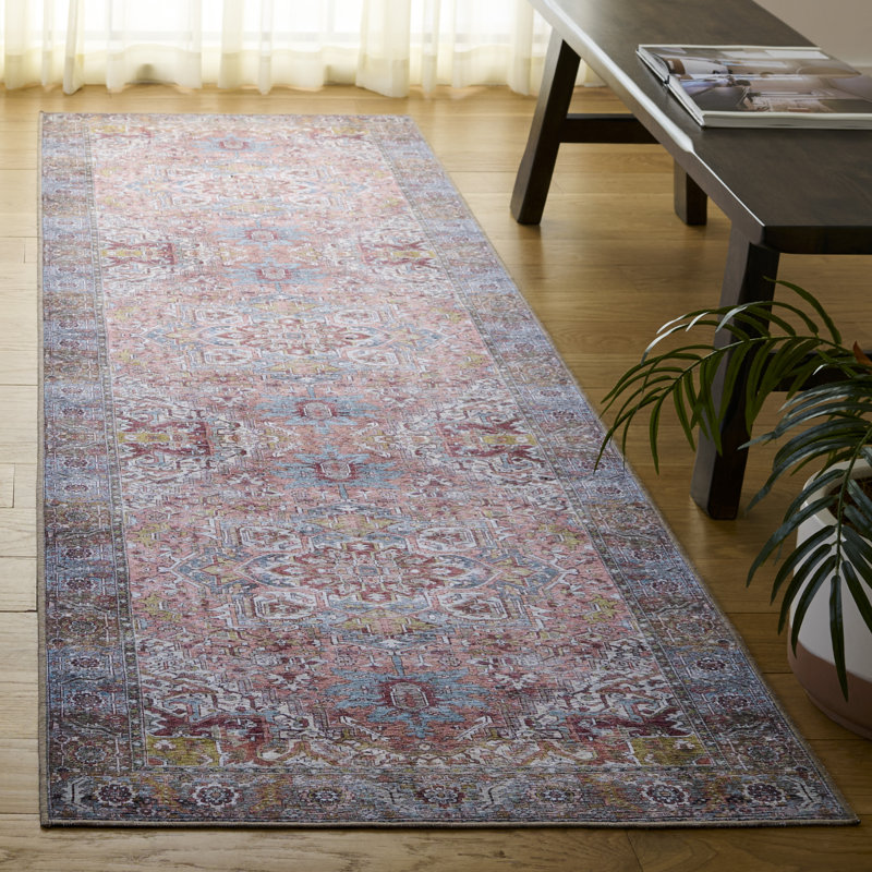 Vintage Heriz 600 Performance Machine Washable Oriental; Vintage Look Indoor Rug, Runner 2'6" x 8'