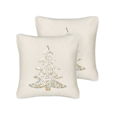 CLEYERA Beige Square Cushion