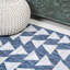 Tapis intérieur / extérieur à motif géométrique tribal ivoire / bleu moderne Jorda-93016028