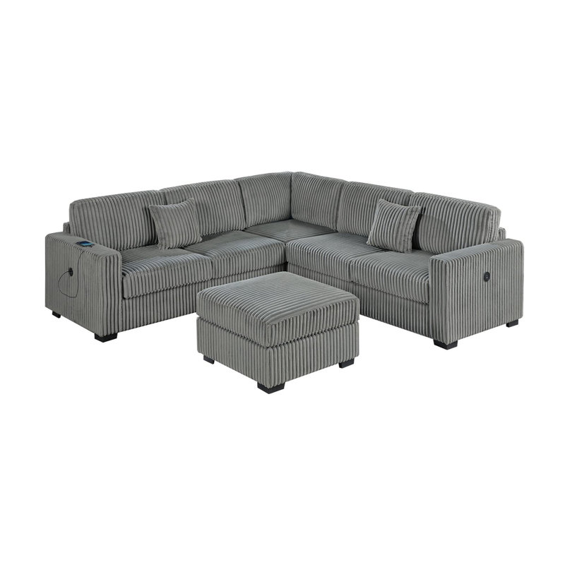 Sectional sofa with footstool